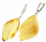 Сережки бурштинові в фігурному кріпленні